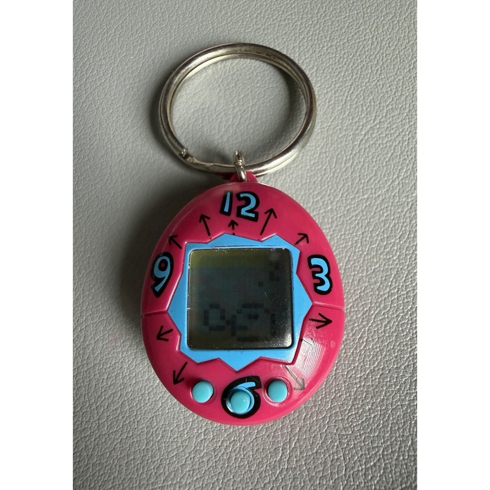 Bandai Tamagotchi Clock Virtual Digital Pet Keychain Works New Battery